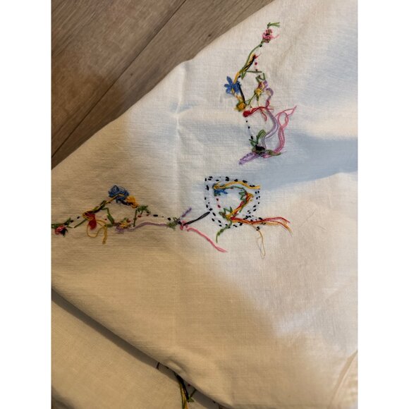 Vintage Hand-Embroidered Card Table Cover  With Clubs, Heart Diamond and Spade D - Picture 10 of 11